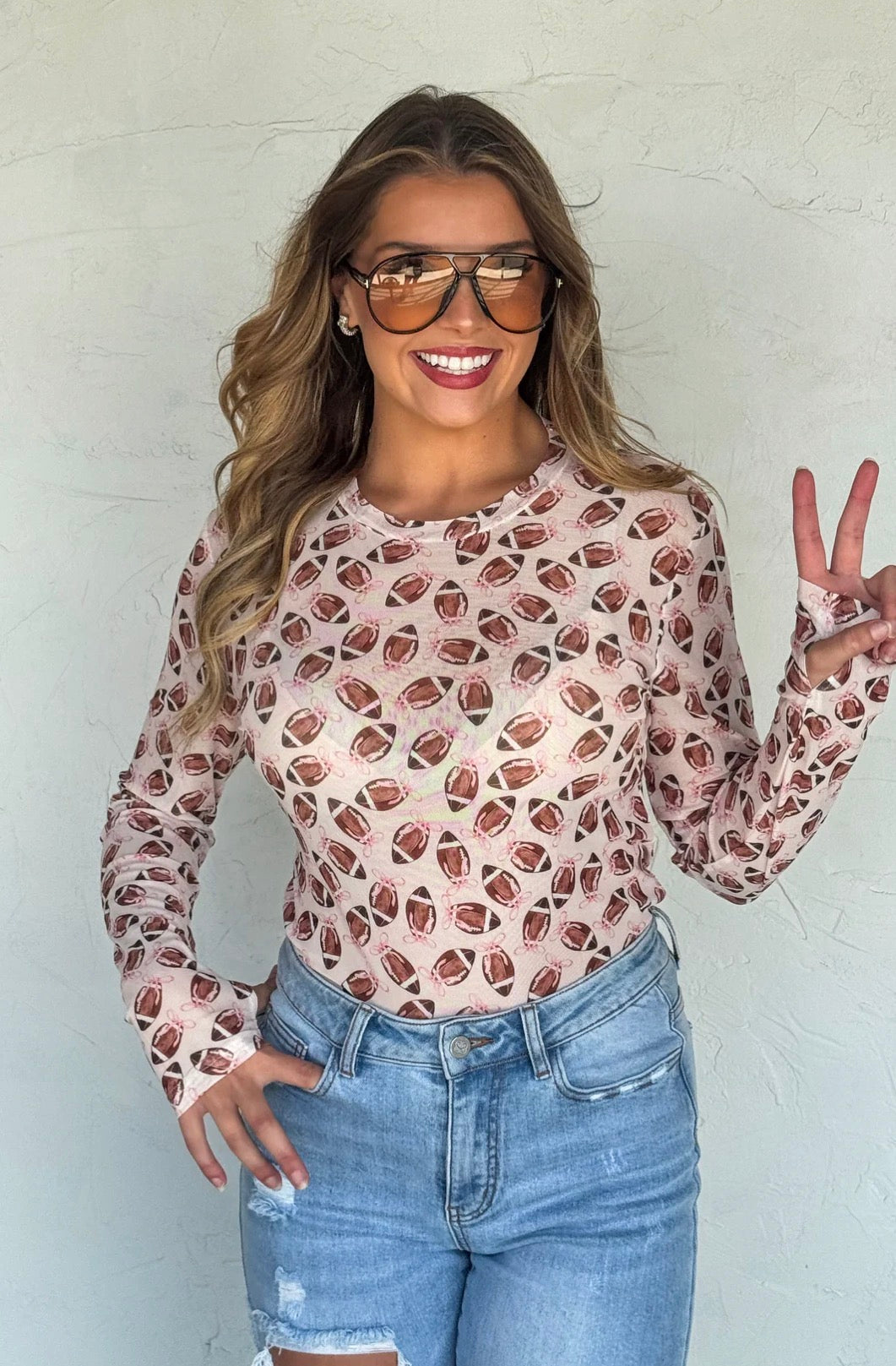 Boujee Football Mesh Top