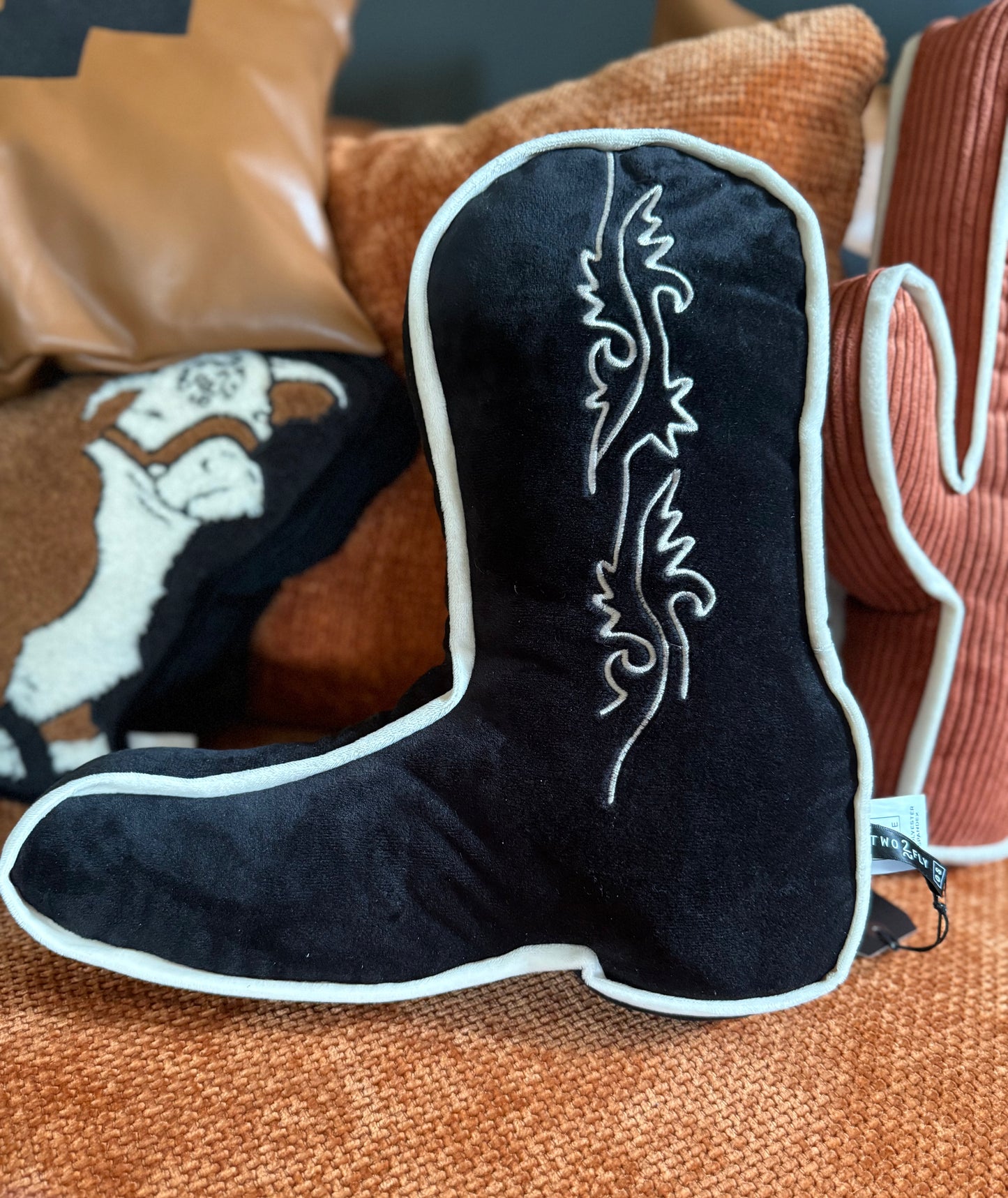 Black Boot Pillow