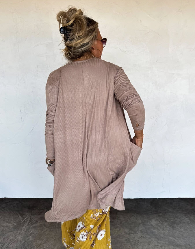 Ultra Soft Cardigan with Pockets- Mocha