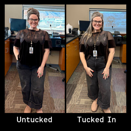 Velvet Class Babydoll Top {Brown}