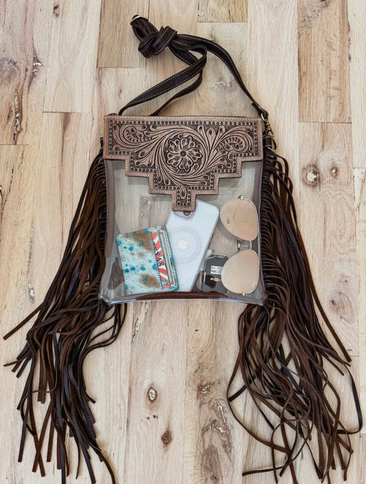 Clear Western Crossbody- Large