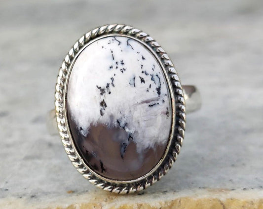 Dendritic Agate Ring Size 7