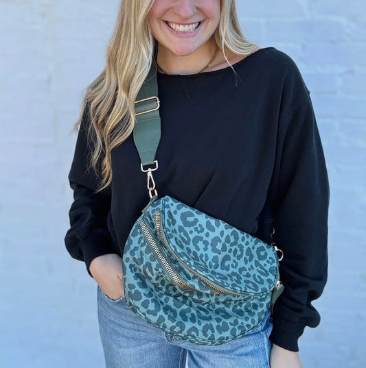 Green Leopard Bum Bag