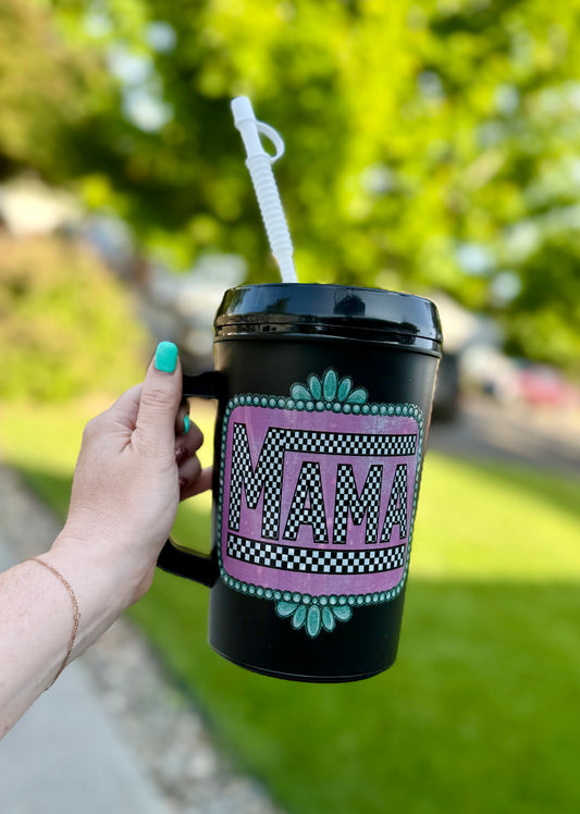 Checkered MAMA- Retro Mug