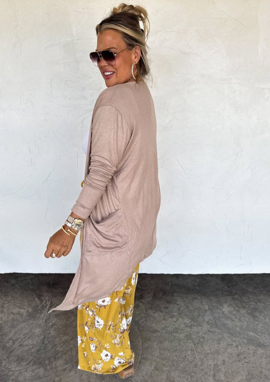 Ultra Soft Cardigan with Pockets- Mocha
